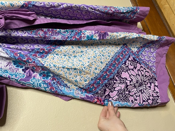 Soft Surroundings Purple Patchwork Robe - Picture 9 of 13